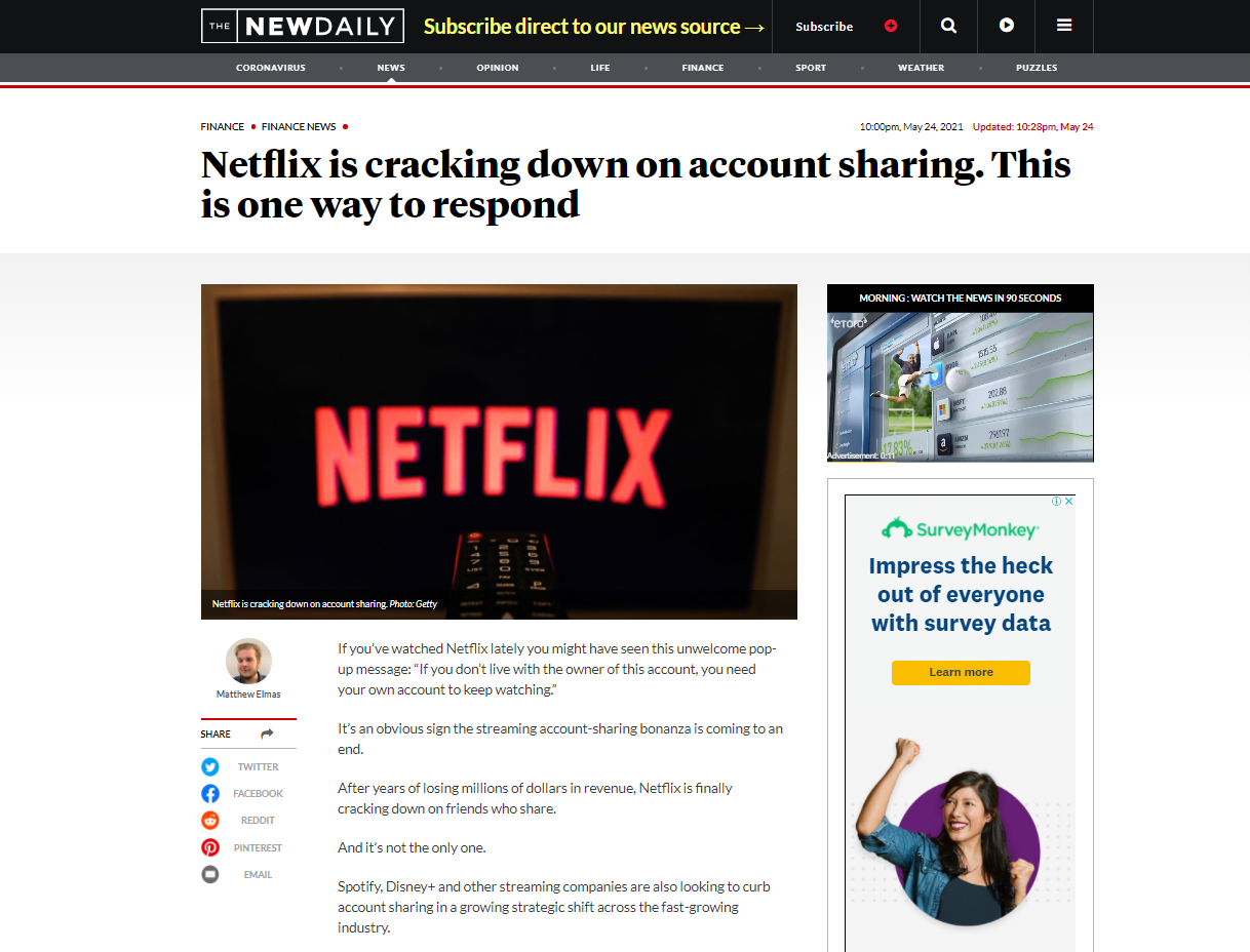 Netflix is cracking down on account sharing. This is one way to respond – The New Daily